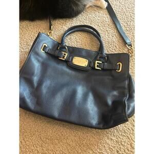 Michael Kors  mk Hamilton Pebble Leather blue  Satchel Tote Bag